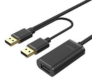 Unitek 10m USB 2.0 USB-A to USB-A Active Extension Cable - Black