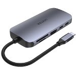 Unitek uHUB N9+ 9-in-1 USB-C Ethernet Hub with HDMI, 100W Power Delivery and Dual Card Reader - Space Grey