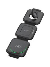 view Unitek Travel MagCharge 15W 3-in-1 Qi Wireless Foldable Phone Charger - Black