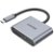 UNITEK USB-C to HDMI 2.0 and VGA Adapter with MST Dual Monitor - Space Grey