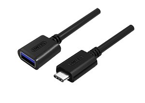 Unitek 20cm USB 3.0 USB-C Male to Type-A Female Cable - Black