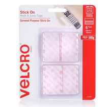 view Velcro 25mm x 50m Stick On Hook & Loop Tape White - 6 Pack