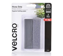view Velcro 25mm x 100mm Heavy Duty Pre-cut Tape for Rough surface Grey - 6 Pack (3pc Hook & 3pc Loop)