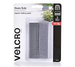 Velcro 25mm x 100mm Heavy Duty Pre-cut Tape for Rough surface Grey - 6 Pack (3pc Hook & 3pc Loop)