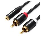 Vention 2M 3.5mm Female to 2RCA Male Audio Cable - Black