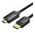 Vention 2M DisplayPort Male to HDMI-A Male Cotton Braided Cable - Black