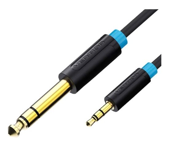Vention 2M 3.5mm Male to 6.35mm Male Audio Cable - Black