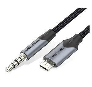 Vention 2M Micro USB Male to 3.5mm Male Audio Cable - Black