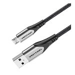 Vention 2M USB-A Male to Micro USB-B Male 3A Cotton Braided Cable - Gray