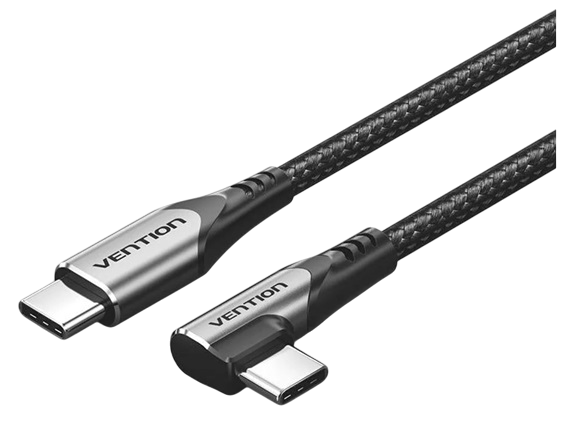 Vention 2M USB-C Male to USB-C Male Right Angle 3A Cable - Gray