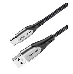 Vention 2M USB-A Male to USB-C Male 3A Cotton Braided Cable - Gray