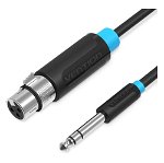 Vention 2M 6.35mm TRS Male to XLR Female Audio Cable - Black