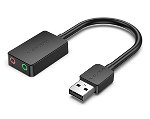 Vention 0.15M 2-Port USB-A External Sound Card - Black