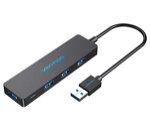 Vention 0.15M 4-Port USB-A 3.0 Powered USB Hub - Black