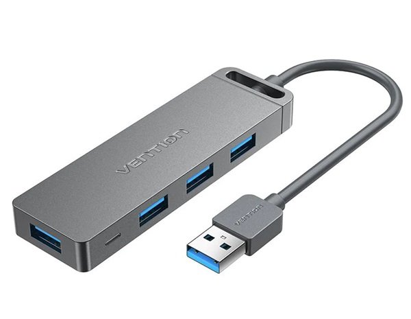 Vention 0.15M 4-Port USB 3.0 Hub with Power Supply - Black