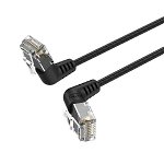 Vention 10m Cat6A UTP Slim Type Rotate Right Angle Ethernet Patch Cable - Black