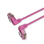 Vention 1.5m Cat6A UTP Slim Type Rotate Right Angle Ethernet Patch Cable - Pink