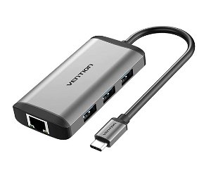 Vention 0.15M 6-Port USB-C Multifunction USB Hub - Grey