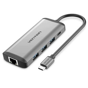 Vention 0.15M 8-Port USB-C Multifunction USB Hub - Grey