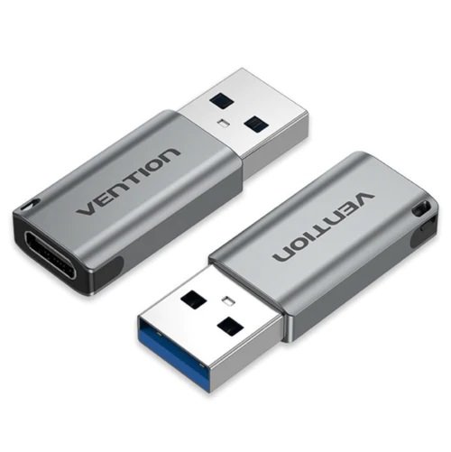 Vention USB-A Male to USB-C Female Adapter - Gray
