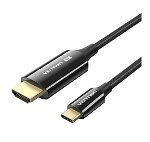 Vention 1.8M USB-C to HDMI-A 8K Cotton Braided Cable - Black