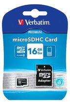 view Verbatim 16GB Class 10 Micro SDHC Card with Adapter