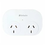 Verbatim 2 Outlet Surge Protected Double Adapter with Dual USB