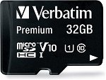 Verbatim Premium 32GB Class 10 UHS-I U1 V10 MicroSDHC Card with Adapter