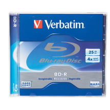 Verbatim BD-R 6X 25GB Branded Surface Blu-Ray Discs - 1 Pack with Jewel Case