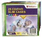 Verbatim CD/DVD Empty Coloured Slim Cases - 25 Pack