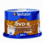 Verbatim DVD-R 16X 4.7GB White Inkjet Printable DVD Discs - 50 Pack