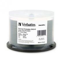 Verbatim DataLifePlus DVD-R 16X 4.7GB White Thermal Hub Printable DVD Discs - 50 Pack