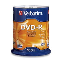 view Verbatim AZO DVD-R 16X 4.7GB Branded Surface DVD Discs - 100 Pack