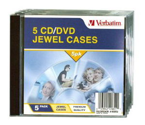 Verbatim CD/DVD Empty Jewel Cases - 5 Pack