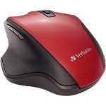 Verbatim Silent Wireless Ergonomic Optical Mouse - Red