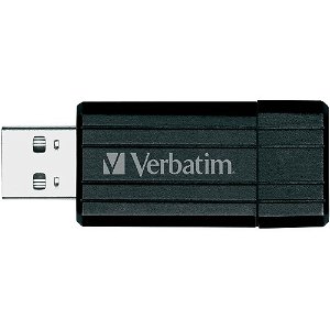 Verbatim Store'n'Go PinStripe 128GB USB 2.0 Flash Drive - Black