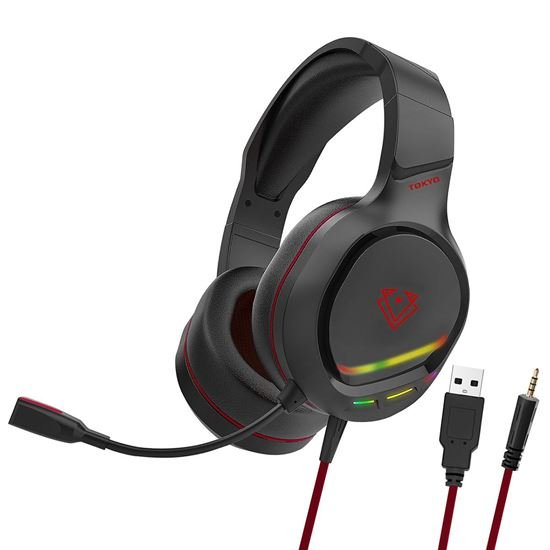 Vertux Tokyo 3.5mm Overhead wired Stereo Gaming Headset - Red