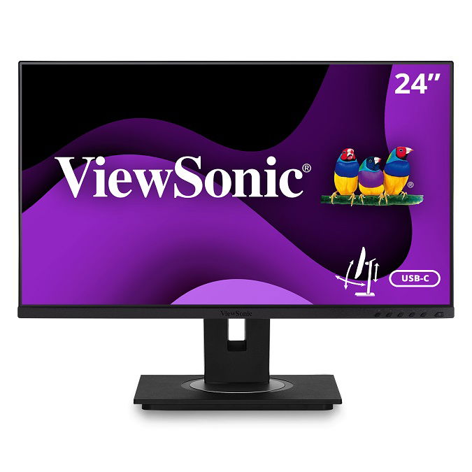 ViewSonic VG2456 24 Inch 1920 x 1080 5ms 250nits Ergonomic IPS Docking Monitor with Built-In Speakers - HDMI, DisplayPort, USB-C