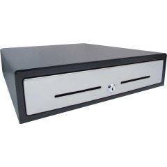 VPOS Cash Drawer EC410 4 Note 8 Coin 24V - Black with Stainless Steel Front