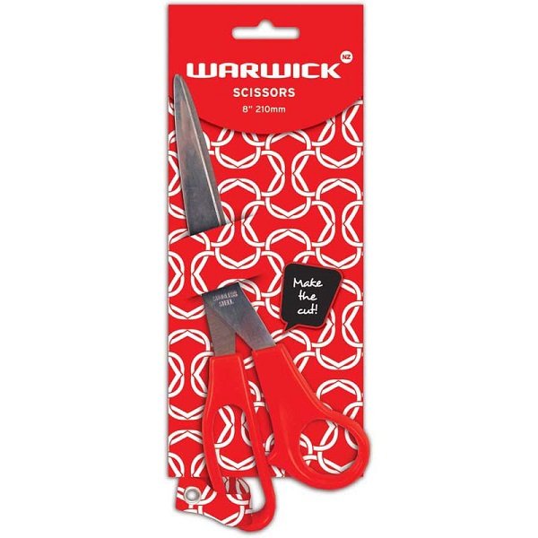Warwick 8 Inch General Purpose Scissors - Red