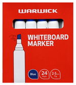 Warwick Chisel Tip Blue Whiteboard Marker - 24 Pack