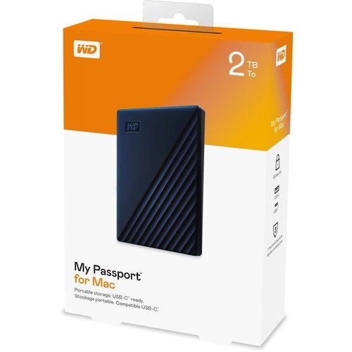 Western Digital My Passport for Mac 2TB USB 3.0 External Hard Drive - Blue