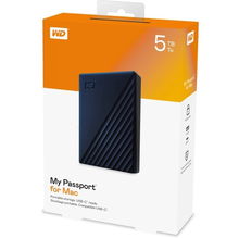 view Western Digital My Passport for Mac 5TB USB 3.0 External Hard Drive - Blue