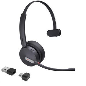 Yealink BH70 Bluetooth Overhead Wireless Mono Headset with Noise Cancelling, BT51 USB Dongle for MS Teams - Black