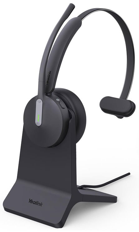 Yealink BH70 Mono Teams USB-C/A On-Ear Wireless Mono Headset with Stand - Black
