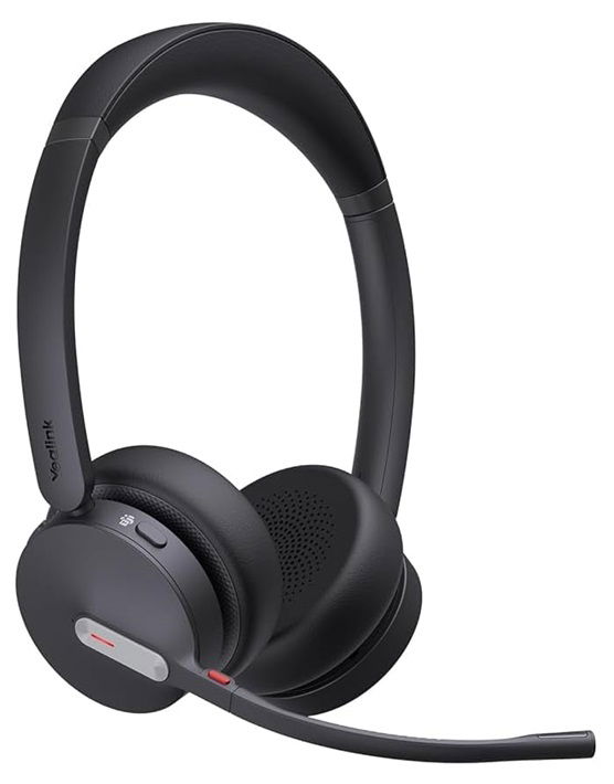 Yealink BH70 Bluetooth Overhead Wireless Stereo Headset with Noise Cancelling, BT51 USB-A Dongle for MS Teams - Black