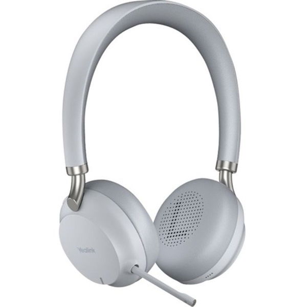 Yealink BH72 UC USB-A Bluetooth On-Ear Wireless Stereo Headset with Noise Cancelling and USB-A Dongle - Light Grey
