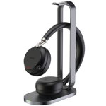 Yealink BH72 UC USB-A Bluetooth On-Ear Wireless Stereo Headset with Charging Stand and USB-A Dongle - Black