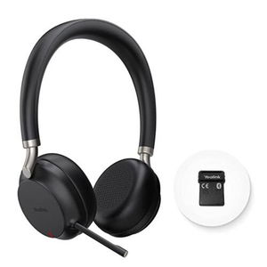 Yealink BH76 MS Teams USB-A Bluetooth Overhead Wireless Stereo Headset with Noise Cancelling and BT51-A USB Dongle - Black