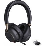 Yealink BH76 Plus Bluetooth Wireless Stereo Headset with Noise Cancelling, BT51-A USB Dongle & Switchable Ear Cushions Certified for MS Teams - Black